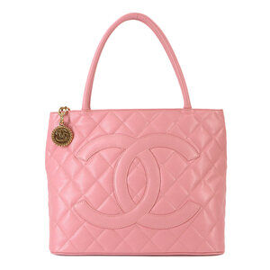 Chanel Medallion Tote Bag, a reissue of classic design, made caviar leather i...
